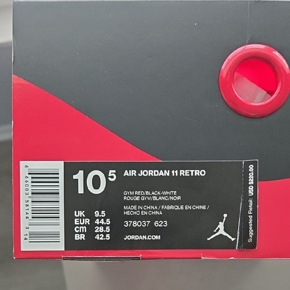 Air Jordan 11 Retro Gym Red/Black-White